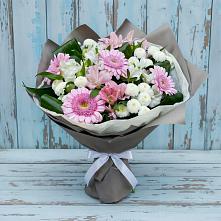Букет цветов из:  Герберы, Альстромерии и Хризантемы в Кардоникской