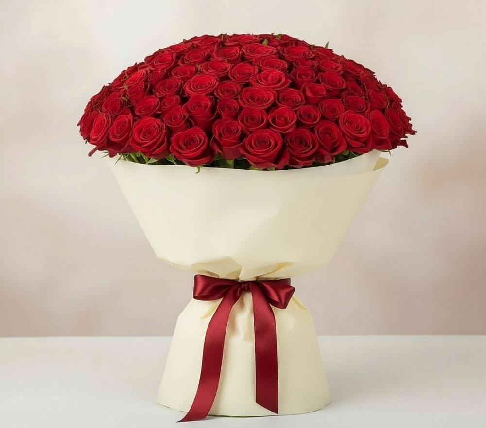 Букет 101 Красная роза Милано в Кардоникской