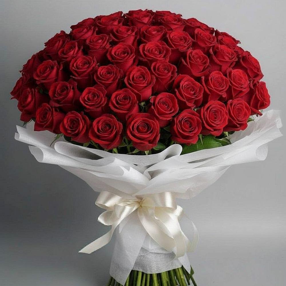 Букет 101 Красная роза Блэк Мэджик в Кардоникской