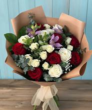 Букет цветов из:  Розы и Альстромерии #REPLACE_PRED# Кардоникской