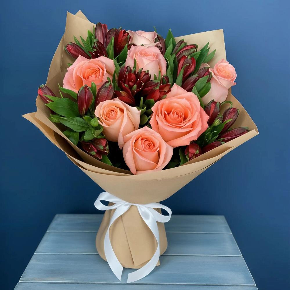 Букет цветов из: Розы и Альстромерии в Кардоникской