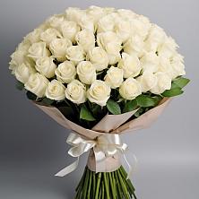 Букет 101 беля роза Белоснежка в Кардоникской