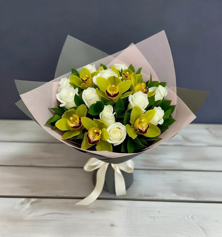 Букет цветов из: Орхидеи и Розы в Кардоникской