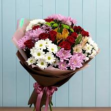 Букет цветов из:  Розы, Хризантемы и Альстромерии в Кардоникской