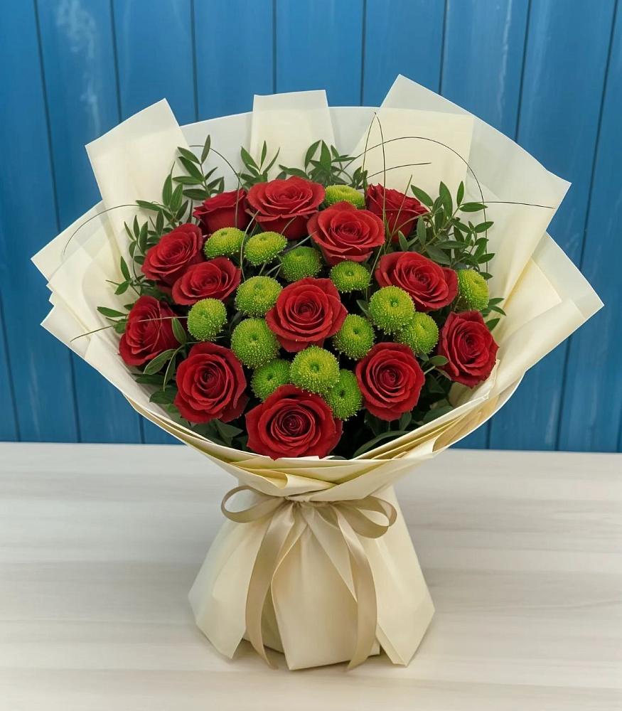 Букет цветов из: Розы и Хризантемы в Кардоникской