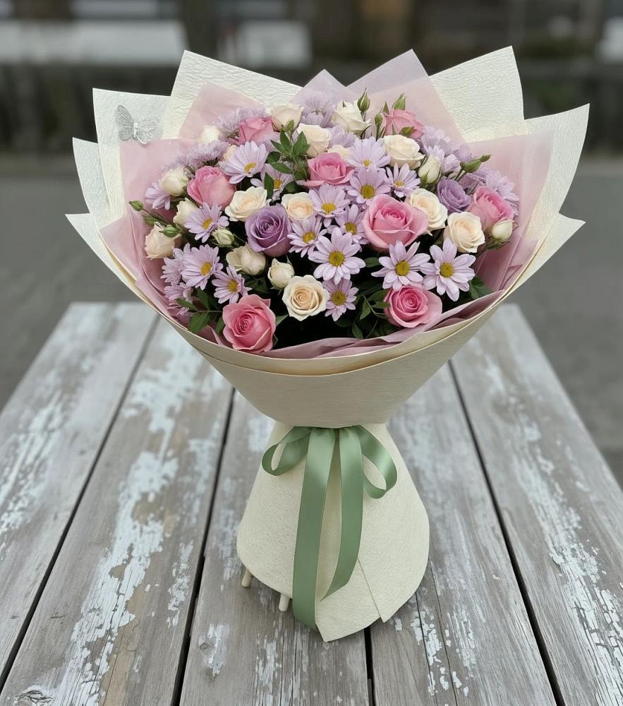 Букет цветов из: Розы и Хризантемы в Кардоникской