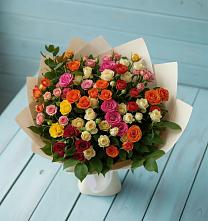 Букет Микс из разноцветных кустовых роз #REPLACE_PRED# Кардоникской